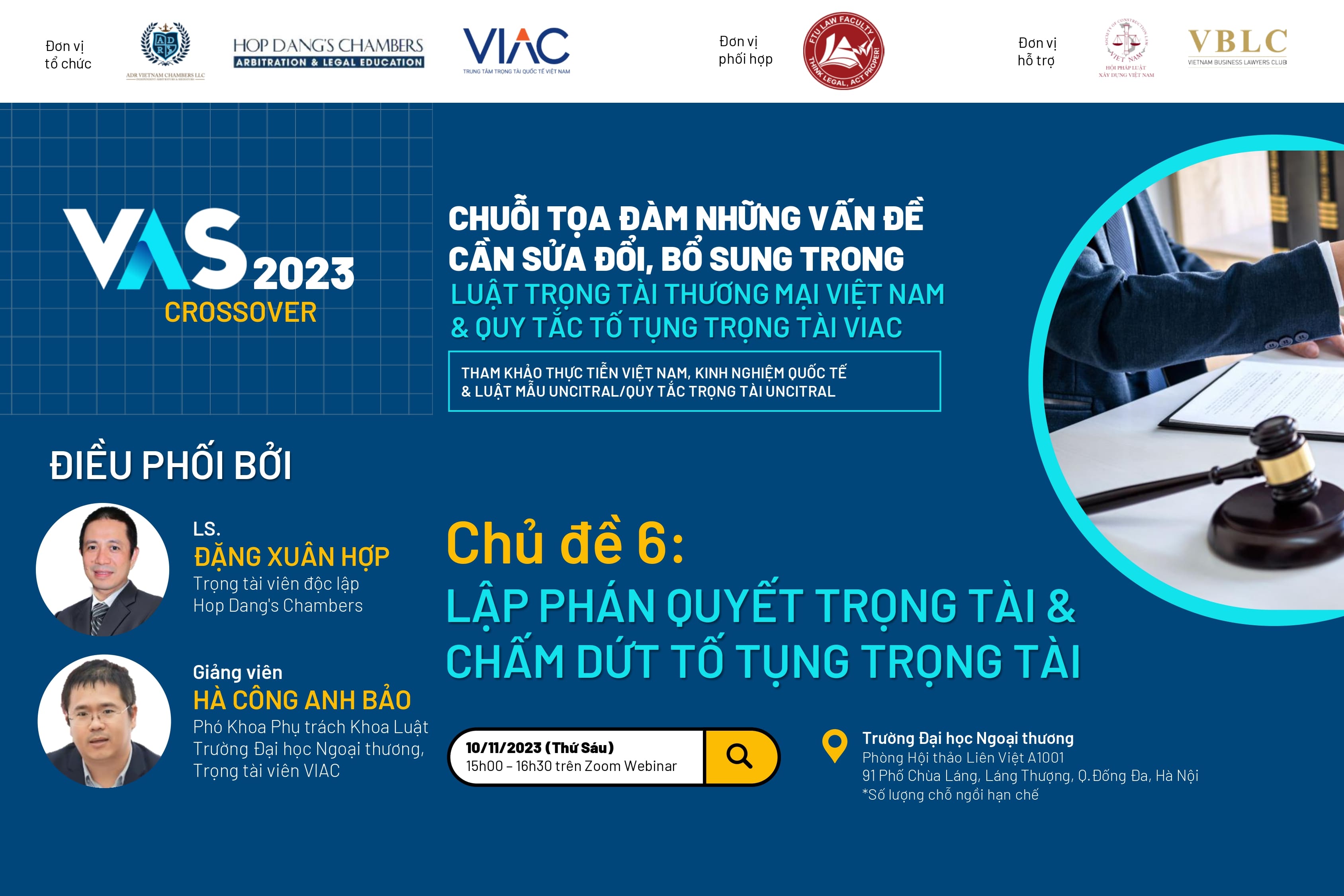 [VAS 2023 CROSSOVER] Chủ đề 06: Lập phán quyết trọng tài & Chấm dứt tố tụng trọng tài